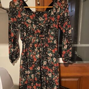 Women’s Floral Black Dress.